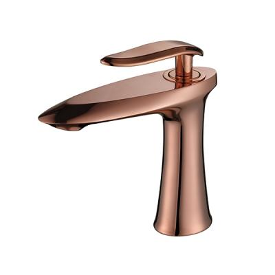 China Brass Metered Single Hole Bathroom Basin Faucets Modern Sink Faucet, Single Handle Lavatory Cold Water Faucet for sale