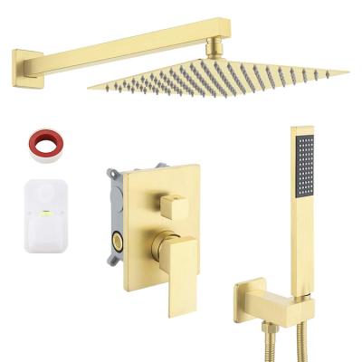 China With slide bar rain shower system with shower head and bathroom hand held shower set contain faucet mixer for sale