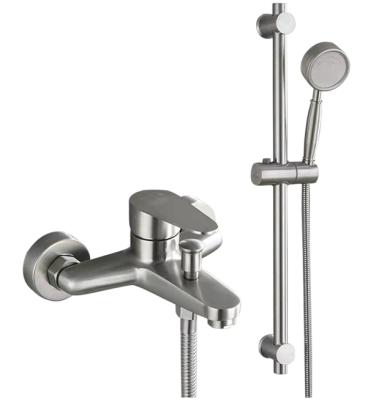 China With High End Exquisite Copper Mixer Faucet Wall Mounted Spool Bar Bathroom Spool Rain Shower Sanitary Set for sale