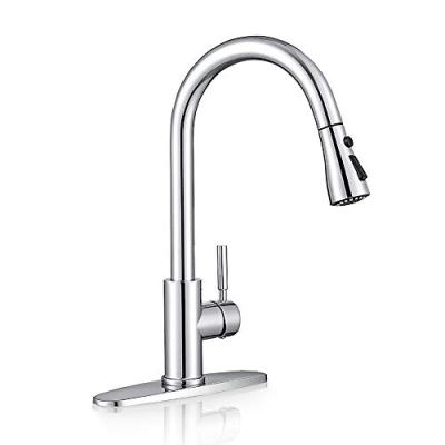 China Thermostatic Faucets Kitchen Faucet Lower Sprayer High Arc Single Handle Kitchen Pull Out Sink Faucet for sale