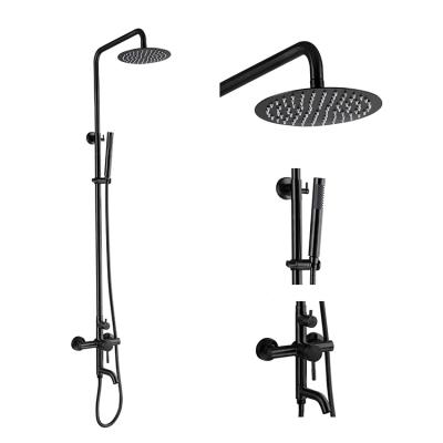 China With Shower Faucet Mount Slide Bar Shower Combo Set With Hand Held Spray Rainfall Showerhead for sale