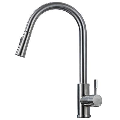 China Sense Faucets Matte Black Stainless Steel and Aluminum Kitchen Sensor Faucet Lower Hot and Cold Water Mixer 2 Function Spray Head for sale