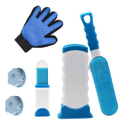 China Sustainable Pet Hair Remover Massage Glove Set Pet Deshedding Brush Fur Catcher for sale