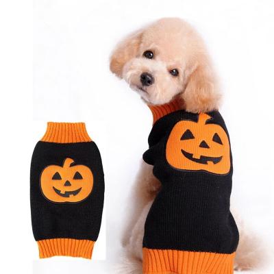 China Viable Halloween Pumpkin Cat Dog Sweater Holiday Party Knitwear For Puppy Cat for sale