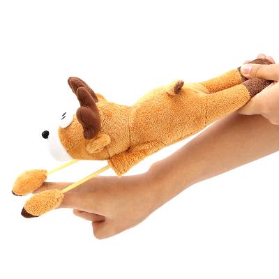 China Sustainable Christmas Holiday Santa Reindeer Shape Plush Interactive Cute Dog Toy for sale