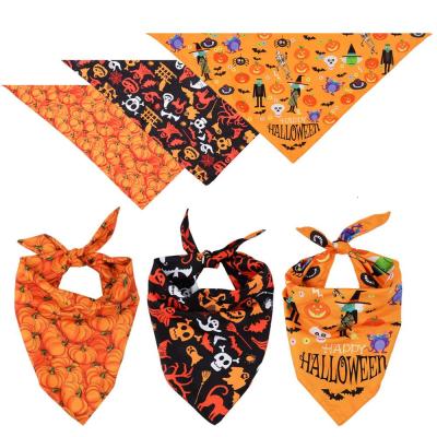 China Dog Bandanas Dog Pet Pumpkin Bandana Scarf Viable Scarf Washable Halloween Dog Bibs for sale