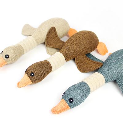 China Viable Dog Squeak Toys For Dogs Goose Shape Animal Chew Toys Funny Plush Pet Product for sale