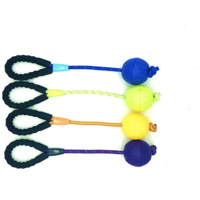 China Sustainable Eco-Friendly EVA Dog Chew Toy Ball Dog Rope Interactive Pulling Toy for sale