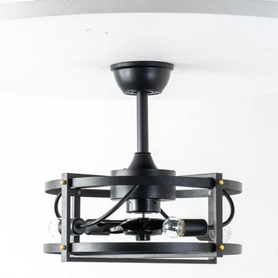 China New Sale Modern Well Type Ceiling Light Art Black Round Led Iron Fan With Fan for sale