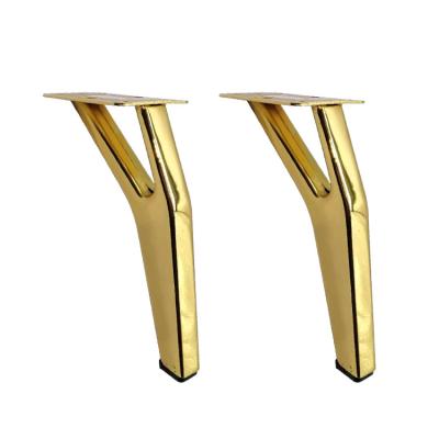 China Vintage Mid Century Modern Modern Metal Gold Brass Furniture Cabinet Table Sofa Leg Feet for sale