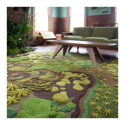 China 2022 Anti-slip New Style Modern Design 100% Wool Made 3D Bedroom Rugs Modern Rugs For Living Room for sale