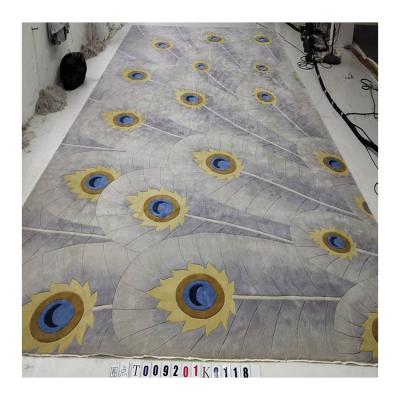 China Stain resistant 2021 hot-selling cut out rugs living room hand tufted hallway runner rug blankets wool handmade rug for sale