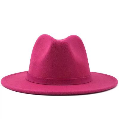 China Plush Teddy Party Festival Faux Wool Felt Flat Brim Mens Summer Autumn Winter Casual Dres Fashion Jazz Felted Hat For Women Brim for sale