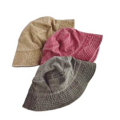 China Wholesale Cotton Striped Striped Sun Visor Customized Custom Logo Embroidery Bucket Hat Fisherman Women Bucket Hat for sale