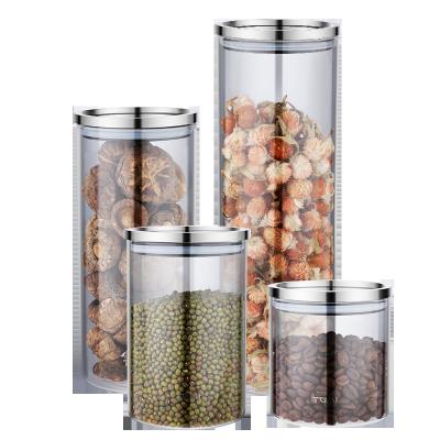 China 500ml 750ml 1100ml 1700ml Kitchen Accessories Food Storage Glass Mason Jars With Lid for sale