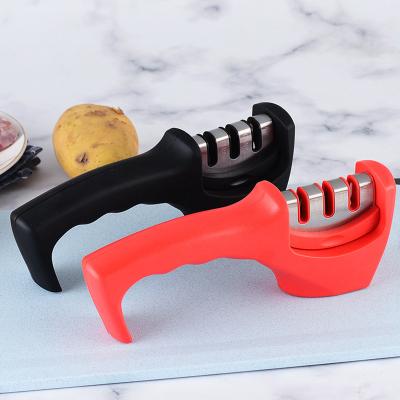 China 3 Stage Professional Ceramic Tungsten Steel Diamond Kitchen Knife Sharpener for sale