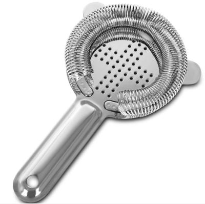 China Sustainable professional crossed stainless steel #18/8 hawthorne cocktail strainer with high density spring for sale