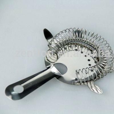 China Food Grade Viable Stainless Steel Bar Tool Bar Hawthorne Strainer for sale