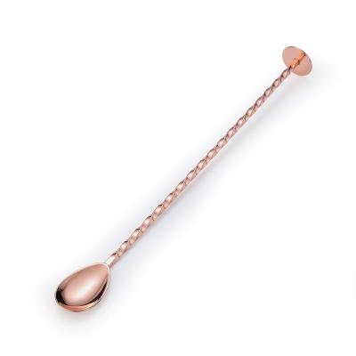 China Sustainable Copper Plated Rose Gold Stainless Steel Bar Mixing Spoon for sale