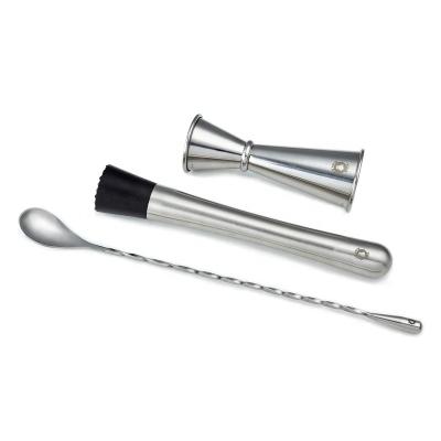 China Viable Messy Person Small Measure Kit Bartender Set Bar Cocktail Stainless Steel Mixing Spoon for sale