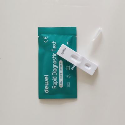 Chine échantillon de sang entier/sérum/plasma VIH 1/2 + syphilis combinaison kit de test de diagnostic qualitatif rapide à vendre