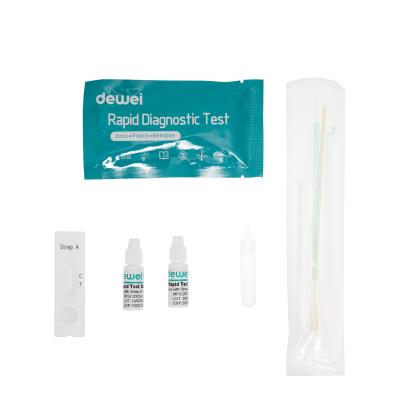 China Casete rápido de Kit One Step Disposable Plastic de la prueba del Strep A de la esponja de la garganta en venta