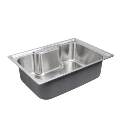 China Without faucet hot sale high quality silver 304 stainless steel brushed single bowl kitchen kraus handmade sink for sale