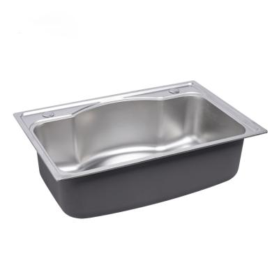 China Cheap Single Bowl Without Faucet JDOOR 26.7*17.3*8.7in Undermounted Wash Basin Stainless Steel Kitchen Sink for sale