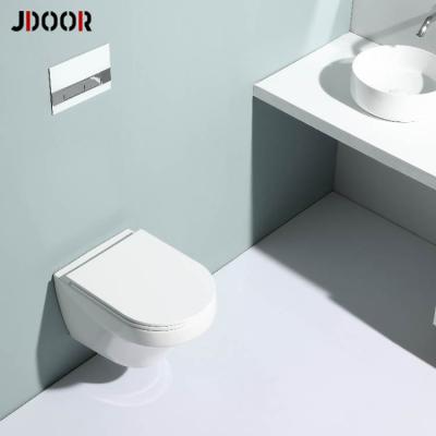 China Concealed Cistern Sanitary Ware Wall Mounted Wall Hung Modern Design Bathroom Ceramic Rimless Round Toilet for sale