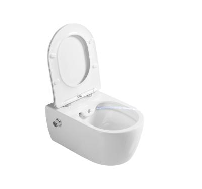 China Wall Hung Wall Mounted Toilet With Toilet Ceramic Home Cistern Ceramic Rimless Bidet for sale