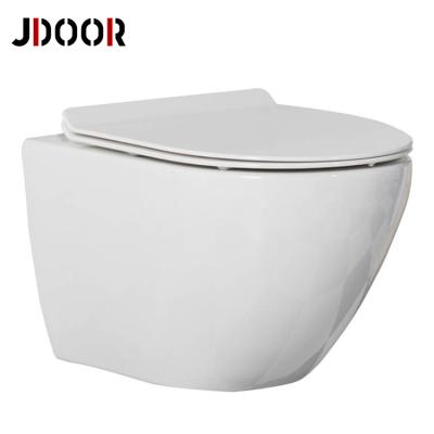 China Concealed Modern White Cistern Toilet Bathroom Wall Hanging JDOOR Wall Hung Toilet Ceramic Wall Hung Toilet for sale