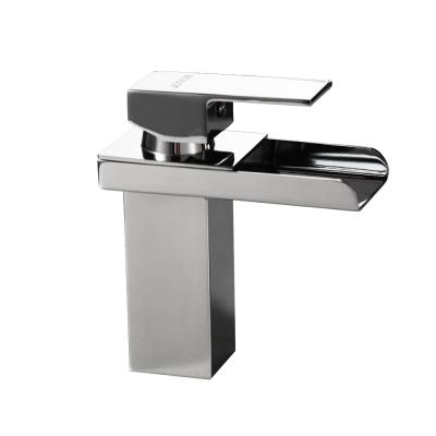 China JDOOR Source Cheap Modern Premium Quality 304 Stainless Steel Chrome Plated Waterfall Design Basin Faucet for sale