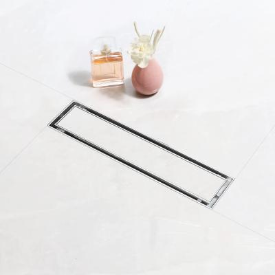 China JDOOR Modern Artistic Design Bathroom Floor Drain Stainless Steel Rectangular Invisible Square Long Drain for sale