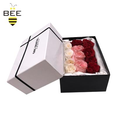 China Good Quality Flower Custom Soft White Boxes Flat Folding Clear Boxes Square Folding Gift Box Shipping With Lid Lunch Round Velvet Box Packaging for sale