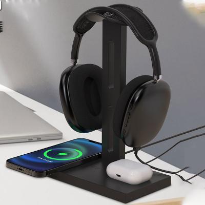 China Professional Black New Sample OK Qi Earbuds 1 3 in 1 Portable Magnetic Wireless Charger for Headphones Phone and Airpods for sale