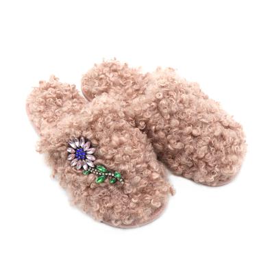 China Cushioning Factory Direct Sale Anti-slip fashional fur winter Slipper for Women Warm Teddy Smiley Indoor Men Slipper Fluffy Slippers for sale