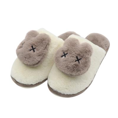 China Cushioning Manufacturer Wholesale women's cartoon rabbit cotton slippers in winter Anti-slip fur Breathable Slipper with Customized Size for sale