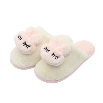 China Cushioning Manufacturer Wholesale Cotton winter cute Cartoon home Rabbit plush Slippers Anti-slip fashional lovely furcouple family slipper for sale