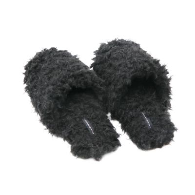 China Cushioning Factory Price Pure Color Women Warm Winter Fur Home Soft Cotton Slippers For Female with Customized Size for sale