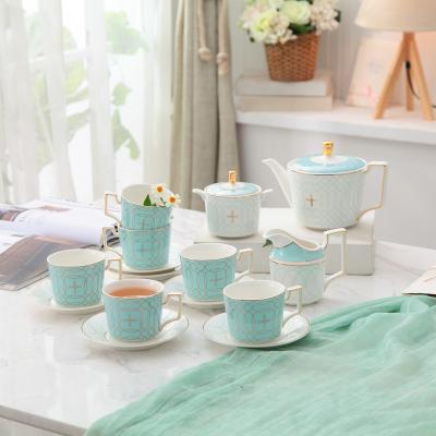 China Wholesale New Bone China Coffee Set Hand Stocked Painting Tea Set for sale