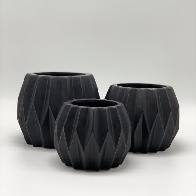 China Top Quality CLASSIC Antique Matt Black Clay Planters Pots Eco - Friendly For Plants for sale