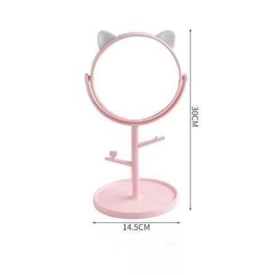 China High-definition rotating tabletop mirror display fashion cat ear makeup mirror earrings magnifying mirror for sale