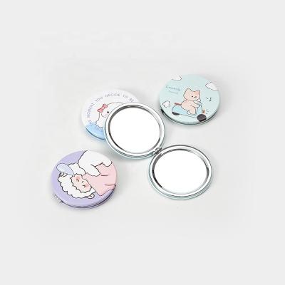 China Cute Cartoon Cute Cartoon Handheld Cosmetic Small Double-Sided Folding Mirror Small Mirror INS Pocket Personalized Mini Mirror for sale