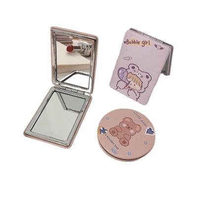 China Personalized Make Up Mirror Small Portable Hand Double Sided Square / Circular Mirror For Makeup Compact Folding Mini Mirror Custom Logo for sale