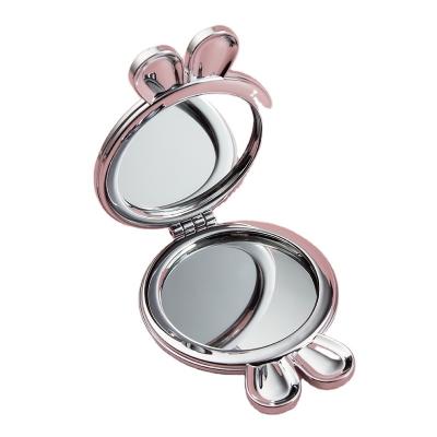 China RTS Women Gifts Rabbit Cosmetic Makeup Pocket Double Sided Magnifying Mirror for sale