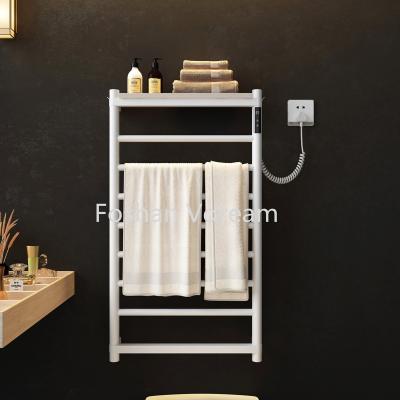 China Heater Gray Coated Bathroom Wall Mounted Electric Towel Rack Warmer Towel Rail Heated for sale