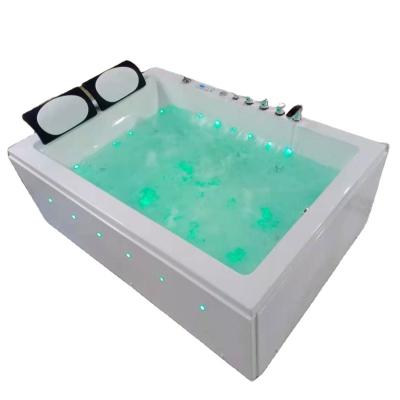 China Double Side Skirt Hotel Bathtub (Left Skirt) With Massage Air Bubble With LED Lights And Computer Controller Rectangle Shape For Two Person Tub With Jets for sale