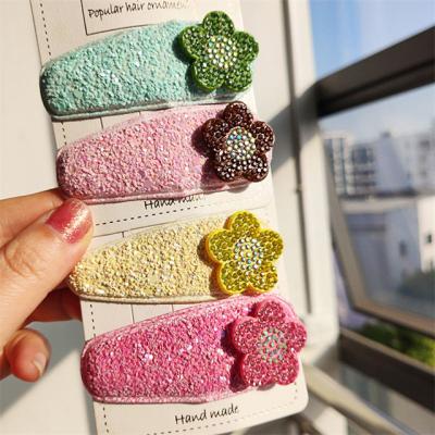 China Sweet Cute Girls Fashion Glitter Chunky Kids Hairpins Flower Barrettes Headbands Hair Clips For Child for sale