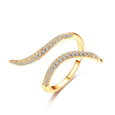 China FASHIONABLE Gothic S925 Sterling Silver Adjustable Opening Micro-inlaid Snake Shaped Zircon Rings Jewelry for sale