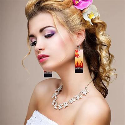 China Personality Fashion Punk Long Hook Dangle Anime Cosplay Acrylic Earrings For Women Men Girls for sale